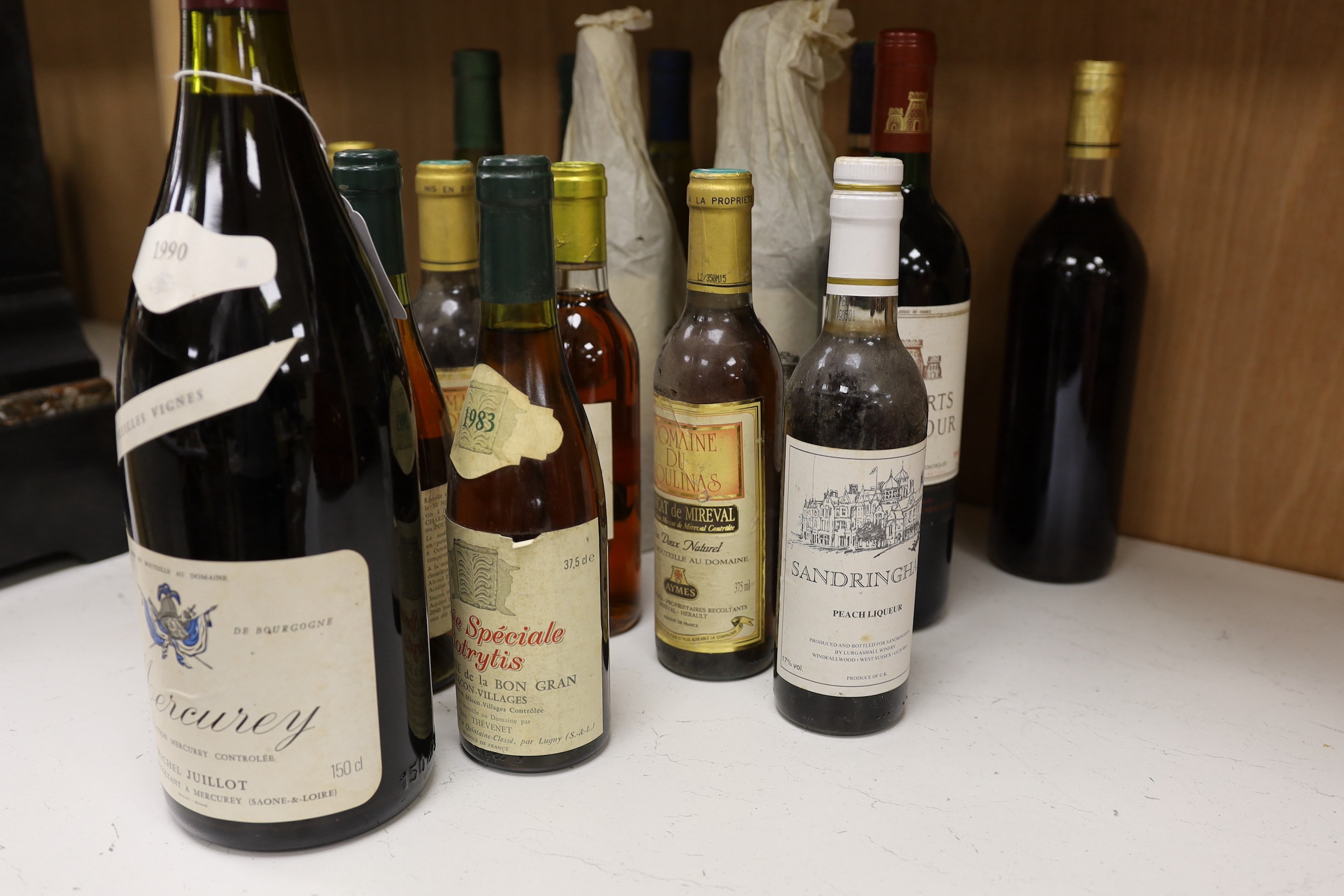 Sixteen bottles of mixed wines, including two bottles of Les Forts de Latour